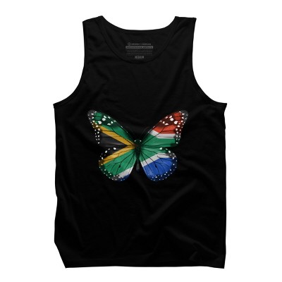Men's Design By Humans Butterfly Flag Of South Africa By GiftsIdeas Tank Top