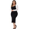 Agnes Orinda Women's Plus Size Sheer Open Front Cropped Long Sleeve Lace Cardigan - 3 of 4