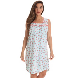 Dreamcrest 100% Cotton Sleeveless Nightgown for Women with Crochet Trim - 1 of 1