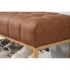 Kumasinova 32" Soft Teddy Fabric Shoe Bench with Shelf,Modern End of Bed Ottoman Bench Entryway Bench with Storage&Metal Legs,300lbs Max - 4 of 4