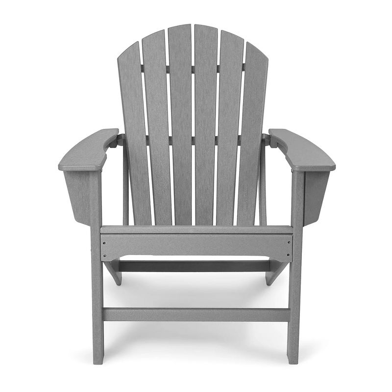 Edyo Living HDPE Plastic Resin Heavy Duty Durable All Weather Outdoor Patio Lawn Adirondack Chair Furniture with Comfortable Contoured Seat, Gray, 2 of 6