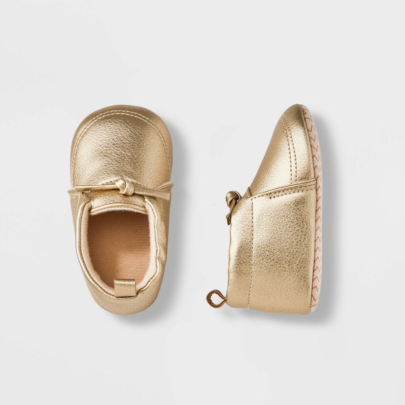 Baby Metallic Moccasin Crib Shoes - Cat & Jack™ Gold, 1 of 2