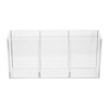 Unique Bargains Office Desk 3 Compartments Acrylic Pen Pencil Holder - 3 of 4