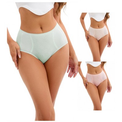 INSPIRE CHIC 3 Packs Women's High-Waisted Underwear Briefs High Elastic Breathable Underpants