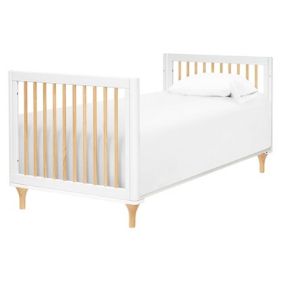 White and Natural Pine 4-in-1 Convertible Mini Crib