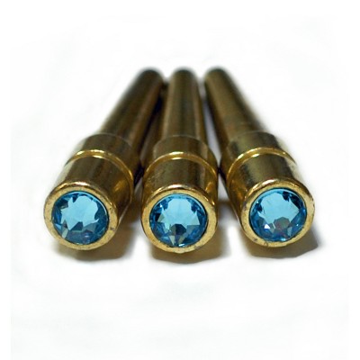 WE Games Brass Cribbage Pegs with Swarovski Austrian Crystals - Set of 3