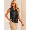 Allegra K Women's Sleeveless Button Down Summer Casual Tartan Shirt - 4 of 4