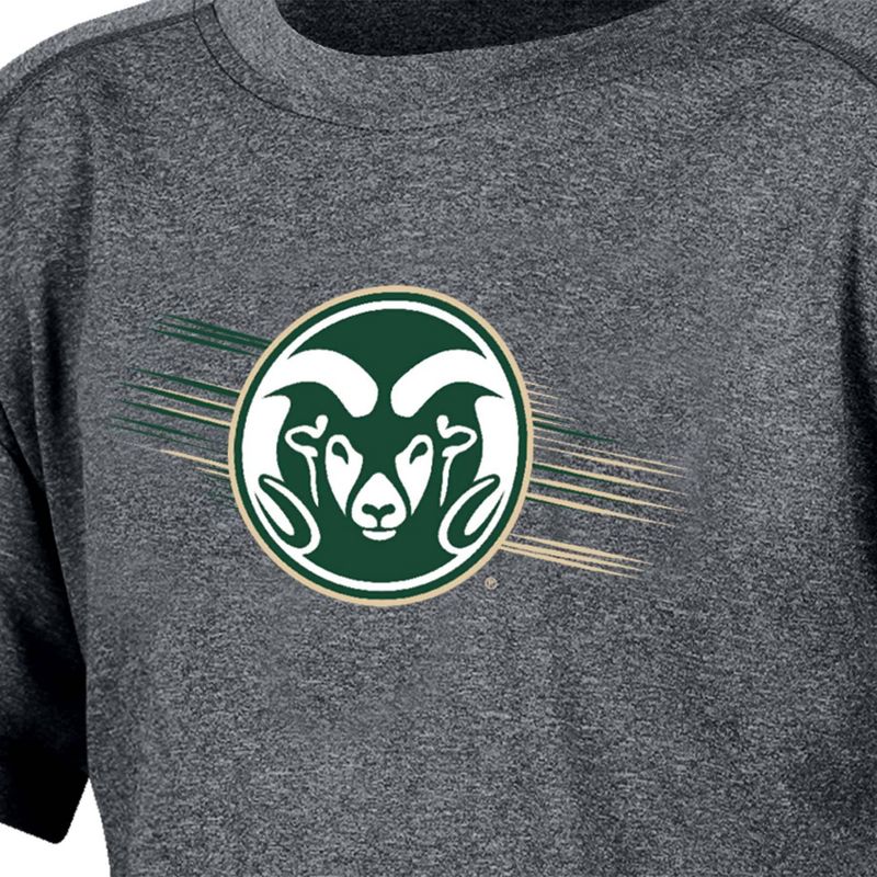 NCAA Colorado State Rams Boys&#39; Gray Poly T-Shirt, 3 of 4