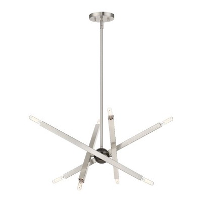 Livex Lighting Monaco 8 - Light Chandelier in  Brushed Nickel/Black Chrome