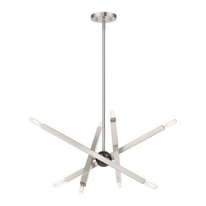 Livex Lighting Monaco 8 - Light Chandelier in  Brushed Nickel/Black Chrome - 1 of 1