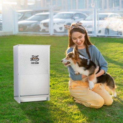 Pet Lodge Galvanized Steel Automatic Dog Feeder, 50 lbs Capacity