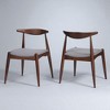 5-Piece Dining Table Set with Rubberwood Frame and Faux Wood Top, Mid-Century Modern Table and 4 Upholstered Chairs for Kitchen or Dining Room - 3 of 4