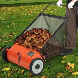 26-Inch Push Lawn Sweeper, 7 Cu. Ft. Hopper Capacity Leaf & Grass Collector with 4 Spinning Brushes, Adjustable Height, for Grass Clippings - 1 of 4