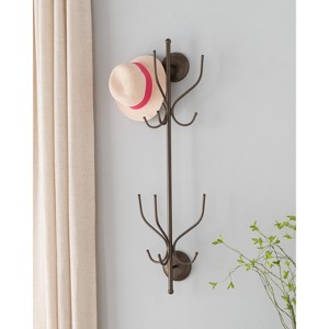 Kings Brand Furniture – Nino Metal 12 Hook Wall Mount Coat & Hat Rack, Pewter - 1 of 4