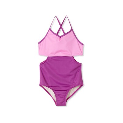 Lands' End Kids Wrap Seersucker One Piece Swimsuit