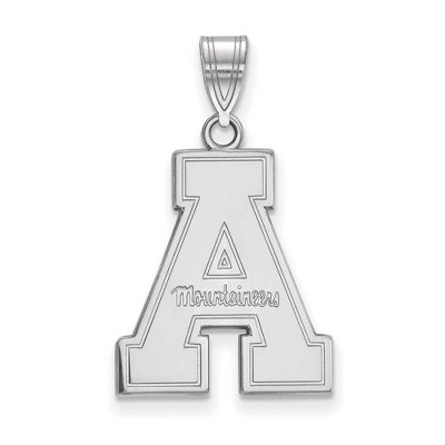 Black Bow Jewelry 14k White Gold Appalachian State Mountaineers NCAA Large Pendant