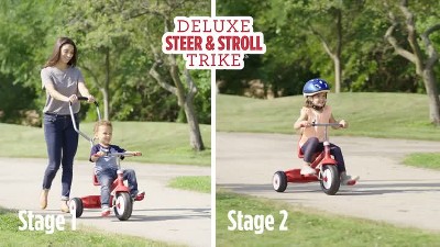 Radio Flyer Deluxe Steer And Stroll Kids Tricycle Target