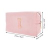 Unique Bargains Corduroy Rectangular Letter Makeup Bag Pink 1 Pc - 2 of 4