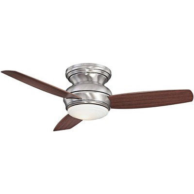 44" Traditional Concept Pewter Flushmount LED Ceiling Fan - Minka Aire for Bedroom Living Room Kitchen Dining