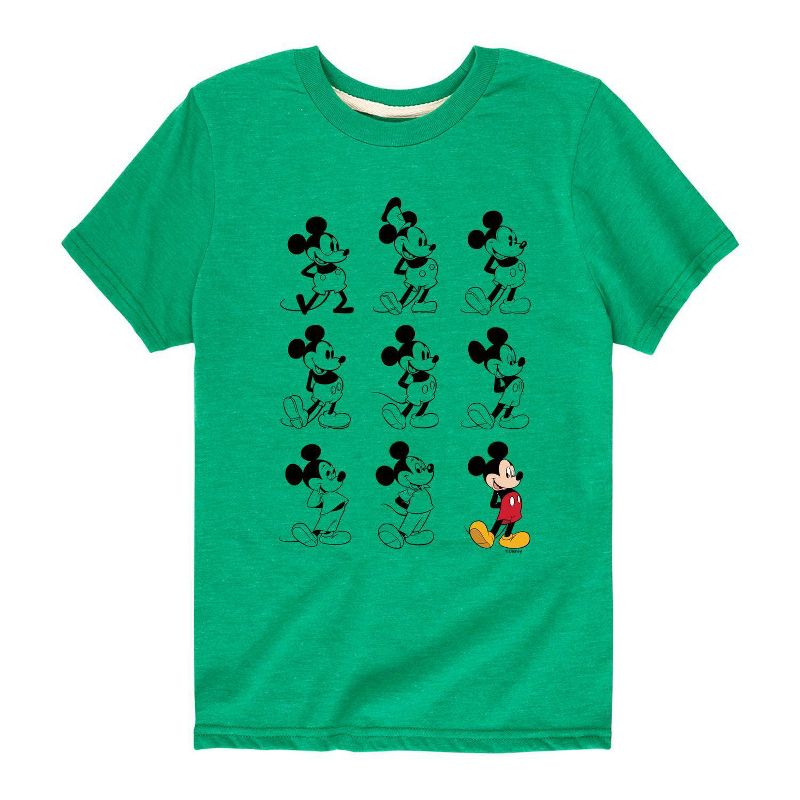Boys' Disney Mickey Mouse Evolution Short Sleeve Graphic T-Shirt - Vibrant Green, 1 of 3