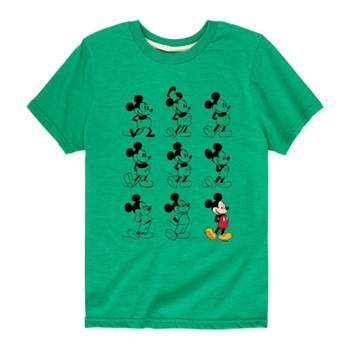 Boys' Disney Mickey Mouse Evolution Short Sleeve Graphic T-Shirt - Vibrant Green
