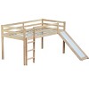 NicBex Twin Size Loft Bed Low Height Wooden Bed Frame with Slide, Ladder and Full Length Guardrail, No Box Spring Required, Space Saving - 3 of 4