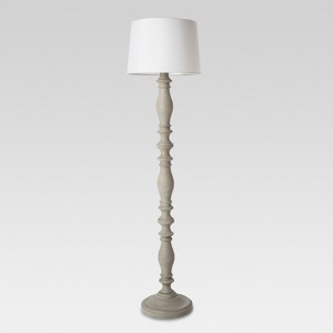 Turned Wood Floor Lamp Gray Lamp Only - Threshold