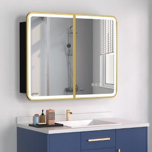 Medicine Cabinet with LED Mirror,Surface or Recessed Mount,Defogger,Memory Function,3-Color Lighting,USB&Outlet,Dimmer,Storage Shelf - 1 of 4