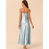 cheibear Women's Sleeveless Camisole V Neck Sleepwear Lace Trim Lounge Maxi Pajamas Nightgowns - 3 of 4