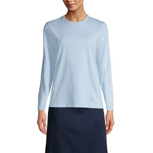 Lands' End School Uniform Women's Long Sleeve Essential T-shirt - 1 of 2