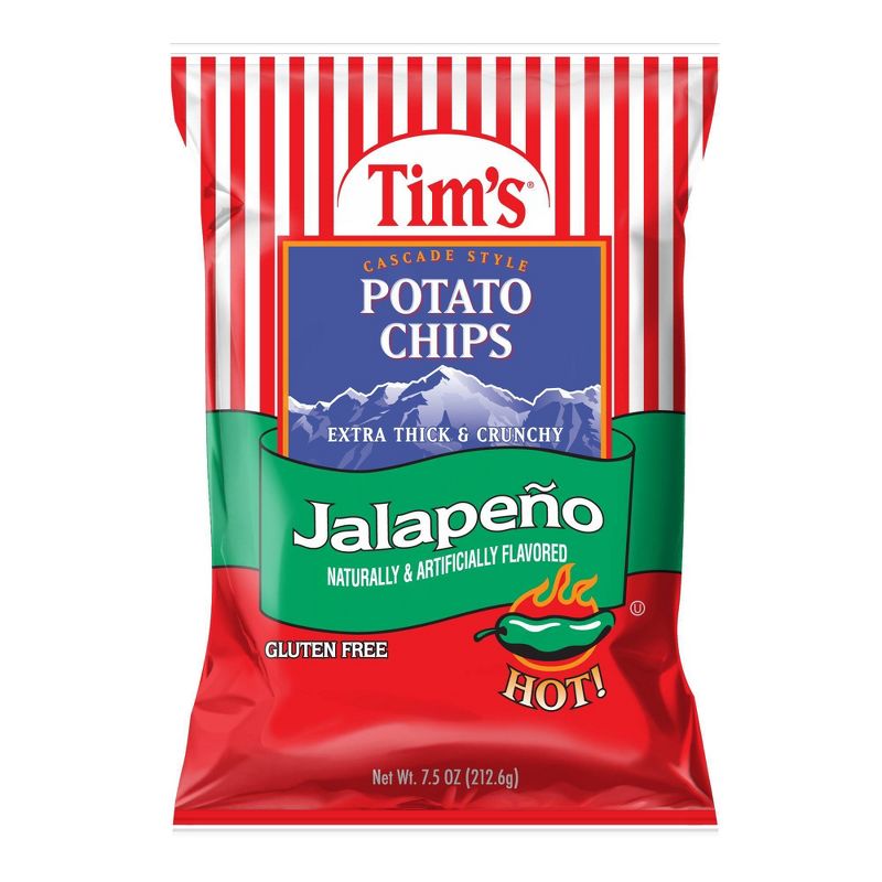 Tim's Jalapeno Flavored Extra Thick & Crunchy Potato Chips - 7.5oz, 1 of 4