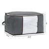 REGALWOVEN Foldable Fabric Clothes Storage Bags with Handles Gray - 2 of 4