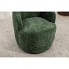 25.6'' Chenille Fabric Swivel Barrel Armchair with Ergonomic Backrest and Powder Coating Metal Ring - 3 of 4