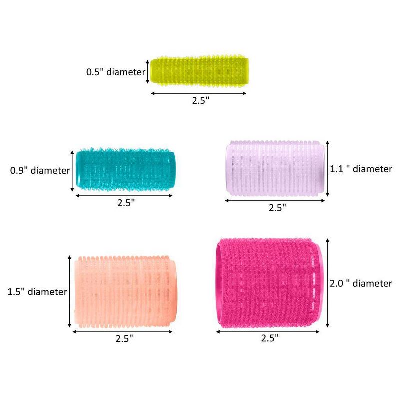 Conair Heatless Voluminous Curl Self Grip Rollers - Assorted Sizes &#38; Colors - 31pk, 3 of 8