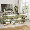 Industrial 3-Tier Accent Console Table with Storage and Open Shelves, Diamond-Shaped Metal Frame - 2 of 4