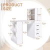LIVAREEmlen White Computer Desk with 4-in-1 Socket, the Desk with 3 Slide Drawers and 4 Storage Levels for a Variety of Places - 2 of 4