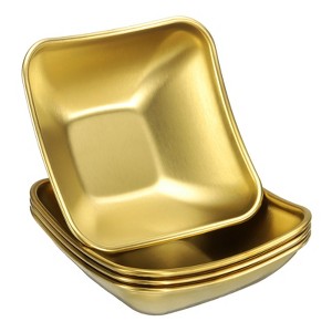 Unique Bargains Stainless Steel Divided Appetizer Sushi Soy Dipping Sauce Dishes 4 Pcs - 1 of 4