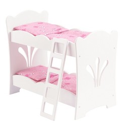 Badger Basket 1-2-3 Convertible Doll Bunk Bed With Bedding - Pink ...