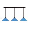 Toltec Lighting Stem 3 - Light Chandelier in  Dark Granite with 16" Blue Italian Shade - 2 of 2
