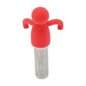 Unique Bargains Tea Infuser Tea Infuser Asymmetrical Shape Hand Wash Silicone Stainless Steel 1.97"x1.18"x4.53" 1Pcs - 1 of 4