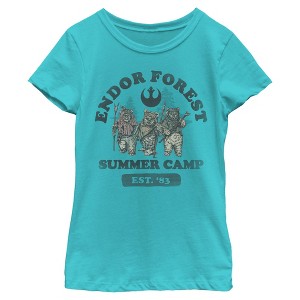 Girls Star Wars Forest of Endor Summer Camp '83 T Shirt - 1 of 4