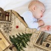 FIONECA Vintage Christmas Architecture Stamp Blanket with Tree and Star Design Soft Warm Holiday Decor Throw 30x40 inches - 4 of 4