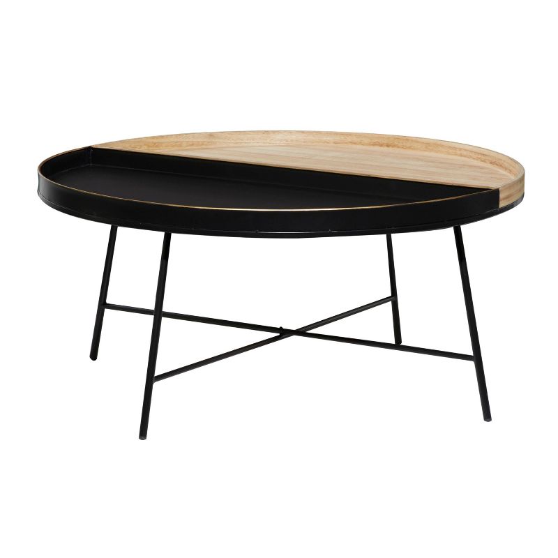 Contemporary Wood and Metal Coffee Table Black - Olivia &#38; May, 3 of 21