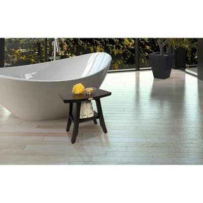 CoastalVogue 18" Satori GR167 Wide Teak Shower Bench with Shelf