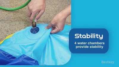 Giant Yellow and Blue PVC Inflatable Pool Water Slide with Sprinkler