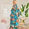 ADR Womens Soft Cotton Knit Jersey Lounge Robe with Pockets, Long Bathrobe - 4 of 4