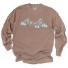 Mountain Range and Trees - Women's Garment Dyed Long Sleeve Graphic T-Shirt - 2 of 4