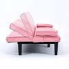 Vynxaria 67-Inch Green PVC Multi-Functional Sofa Bed with Cup Holder - Perfect for Any Space - 2 of 4