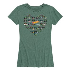 Women's - Hot Wheels - Valentine's Hot Wheels Heart Short Sleeve Graphic T-Shirt - 1 of 4