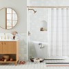 Woven Stripe Tassel Shower Curtain White/Dark Gray - Hearth & Hand™ with Magnolia: Polyester, Dobby Weave, Buttonhole Top - 2 of 3